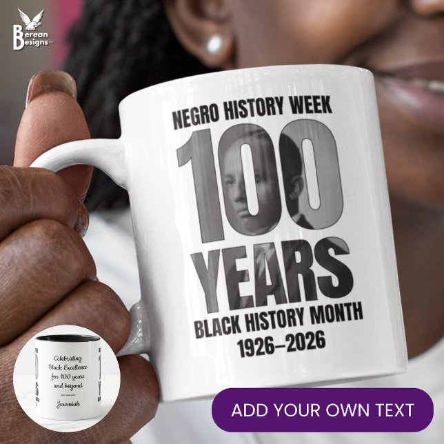Taza De Café Carter G Woodson Centennial Black History Month (BLACK HISTORY MONTH CENTENNIAL souvenir mug celebrating 100 years of Black pride)