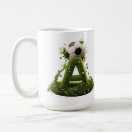 Taza De Café Cartera Topiaria De Hierba Verde Con Balón De Fútb