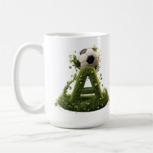 Taza De Café Cartera Topiaria De Hierba Verde Con Balón De Fútb