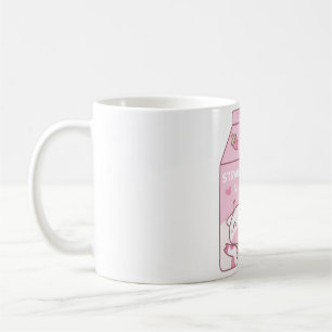 Taza De Café Cartón de fresa con mascota de vaca pura