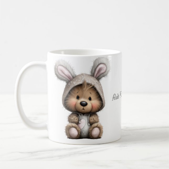 Taza De Café Cartoon Bunny Bear Ceramic Coffee Mug (Izquierda)