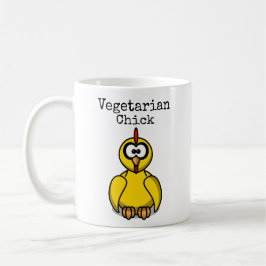 Taza De Café Cartoon de pollita vegetariana