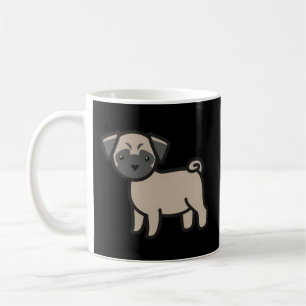 Taza De Café Cartoon de Pug Fawn