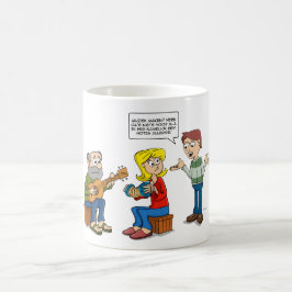 Taza De Café Cartoon; muziek maken en noten allergie