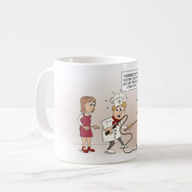 Taza De Café Cartoon; Opletten met tijgerbrood (Anverso izquierdo)