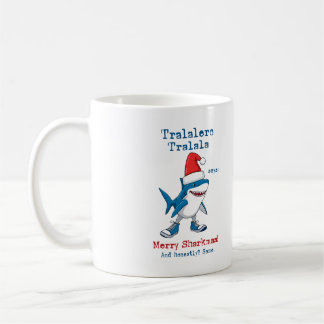 Taza De Café Cartoon Tralalero Tralala Dice Feliz Sharkmas