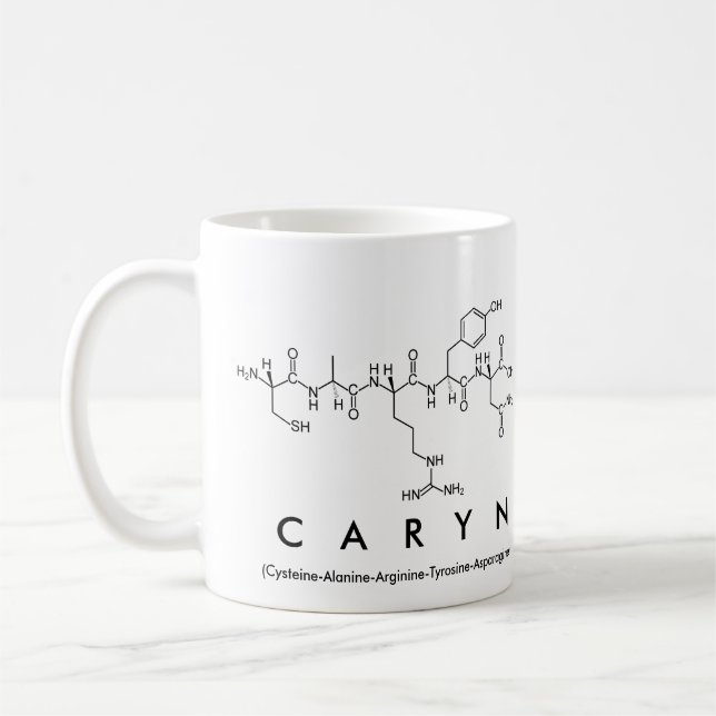 Taza De Café Caryn peptide name mug (Izquierda)