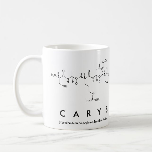 Taza De Café Carys peptide name mug (Izquierda)
