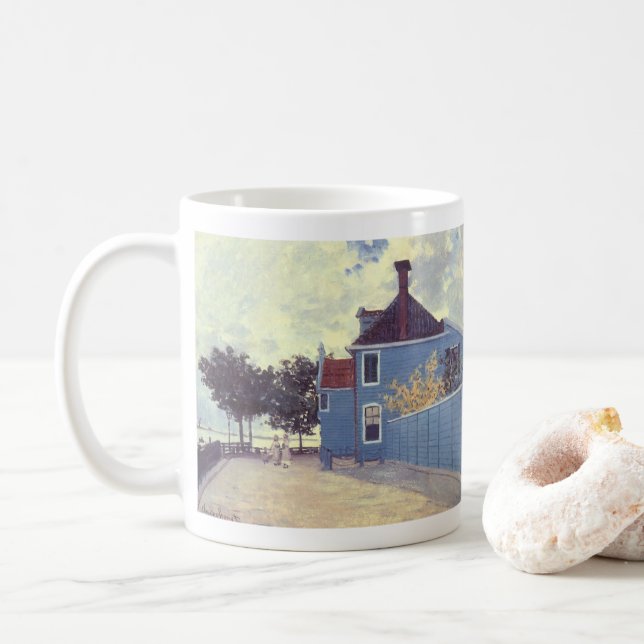 Taza De Café Casa azul en Zaandam por Claude Monet (Con donut)