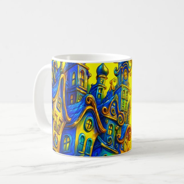 Taza De Café Casa colorida y caprichosa (Anverso izquierdo)