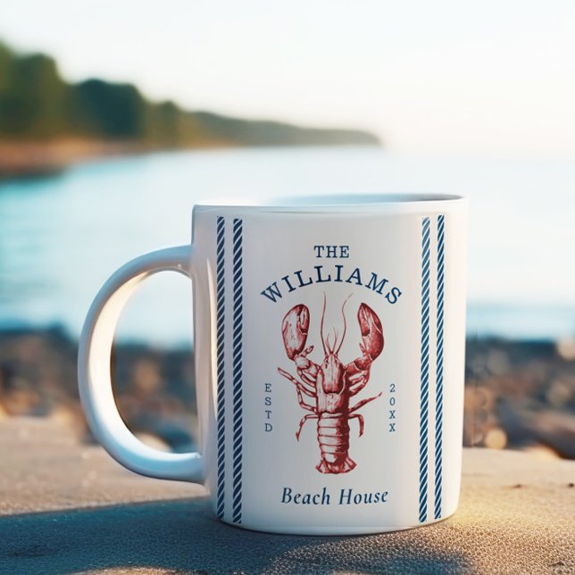 Taza De Café Casa costera de playa de Lobster (Subido por el creador)