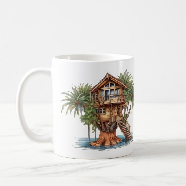 Taza De Café Casa de árbol en palmera (Izquierda)