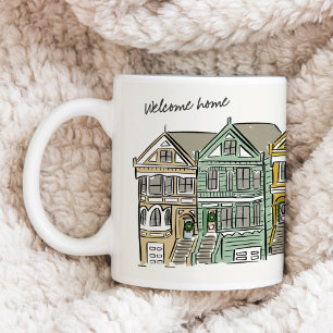 Taza De Café Casa de bienvenida para damas pintadas de San Fran
