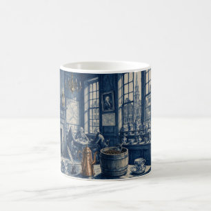 Taza De Café Casa de café de Filadelfia PA 1700 Delft Azul Arte