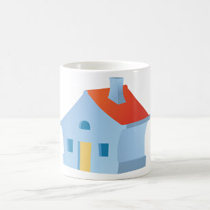 Taza De Café Casa de Dibujos Animados Caprichosa Hogar Colorido