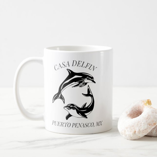 Taza De Café Casa de Dolphin House Beach STR (Con donut)