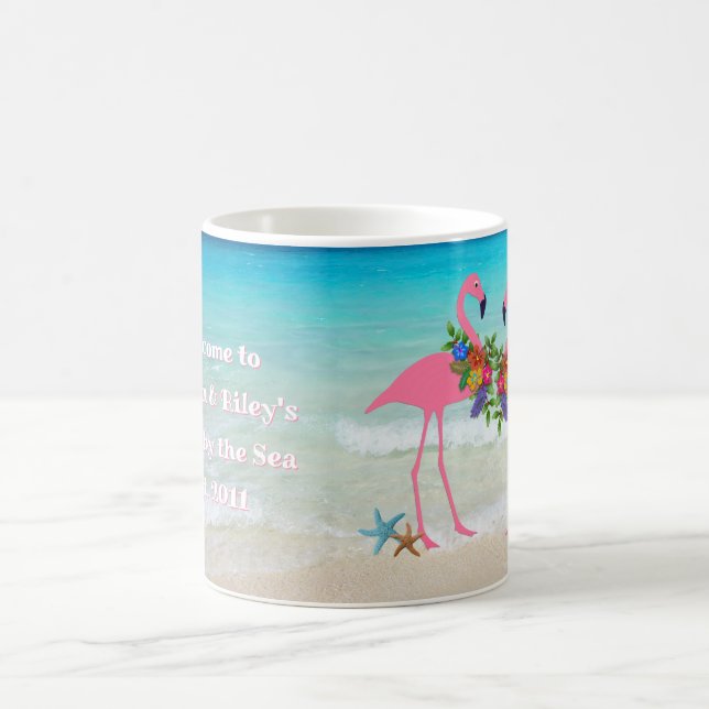 Taza De Café Casa de Flamingos cerca del mar Personalizado Café (Centro)
