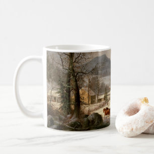 Taza De Café Casa de granja de invierno de época