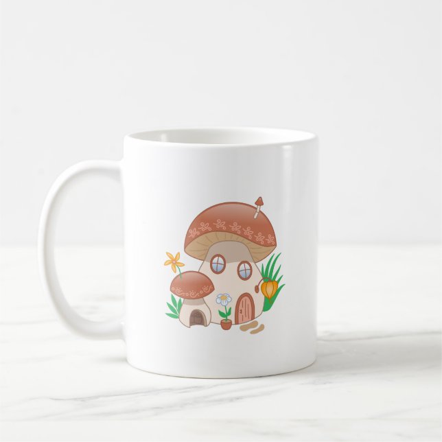 Taza De Café Casa de hongos de hadas de hadas (Izquierda)