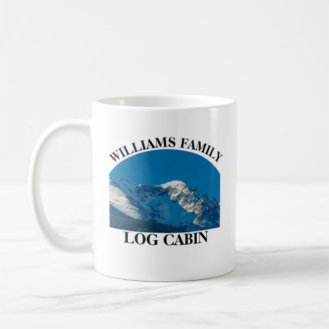 Taza De Café Casa de la familia personalizado Cabina Azul Monta (Izquierda)