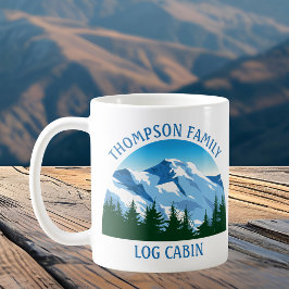 Taza De Café Casa de la familia personalizado Cabina Azul Monta