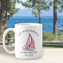 Taza De Café Casa de lago personalizada Nautical