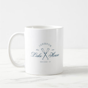 Taza De Café Casa de lago rústica moderna remos azul marino cos