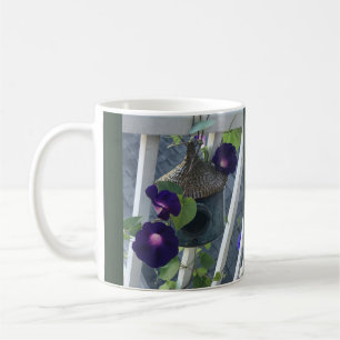 Taza De Café Casa de pájaros con gloria de la mañana