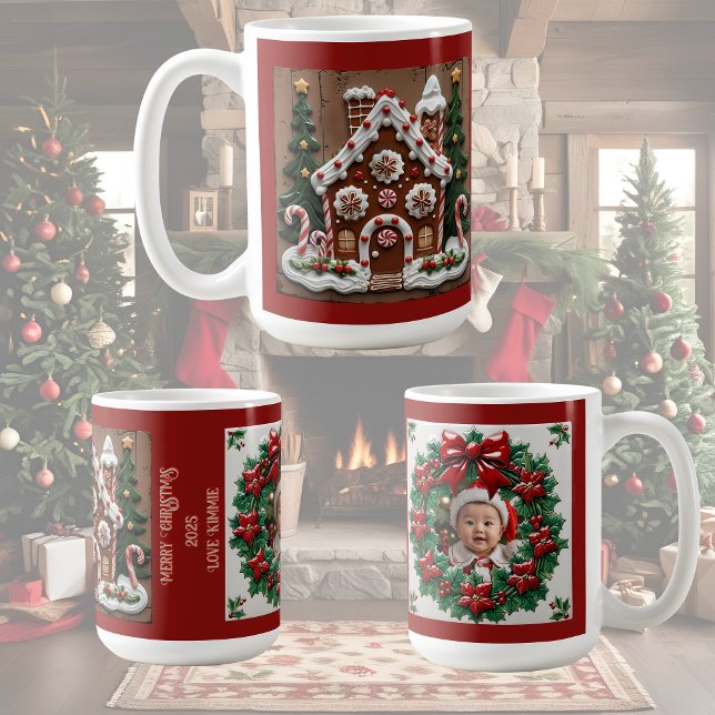 Taza De Café Casa de Pan de Jengibre de Navidad Personalizable (Subido por el creador)