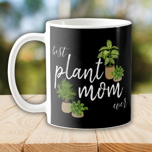 Taza De Café Casa de Plantas Mamá Verde Botánica Negra