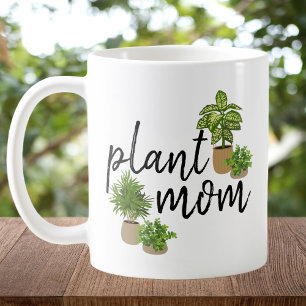 Taza De Café Casa de Plantas Mamá Verde Escritura Botánica