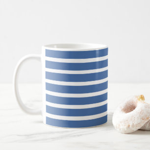 Taza De Café Casa de Playa de Rayas Azules
