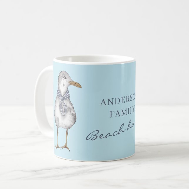 Taza De Café Casa de playa personalizada (Anverso izquierdo)