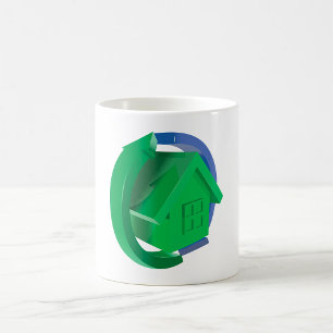 Taza De Café Casa Ecológica Verde con Flechas Circulares