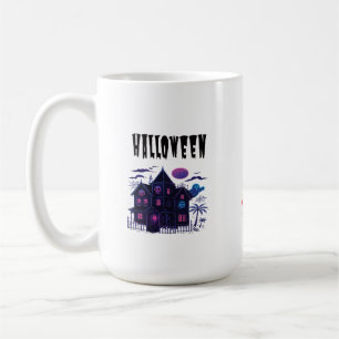 Taza De Café Casa Embrujada de Neón – Resplandor Retro Espeluzn