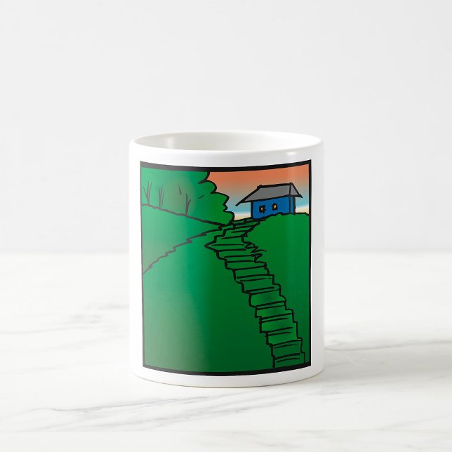 Taza De Café Casa En Una Colina Verde (Subido por el creador)