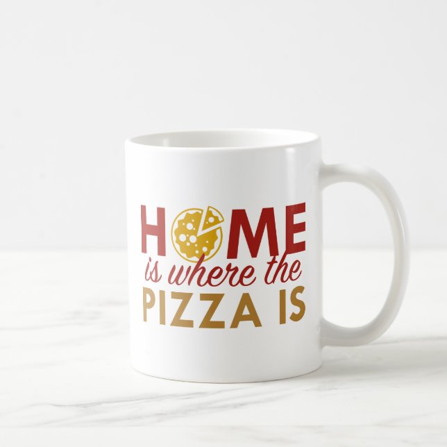 Taza De Café Casa Es Donde Está La Pizza (Derecha)