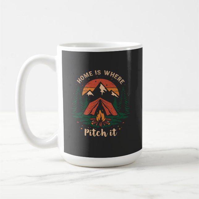 Taza De Café casa es donde lanzas camisa, camping camiseta (Izquierda)