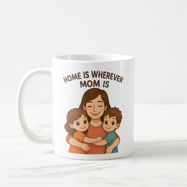 Taza De Café Casa es donde mamá es regalo del Día de la Madre (Izquierda)