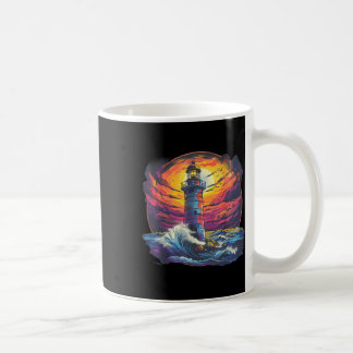 Taza De Café Casa junto al mar con faro y vela