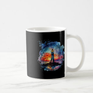 Taza De Café Casa junto al mar con faro y vela