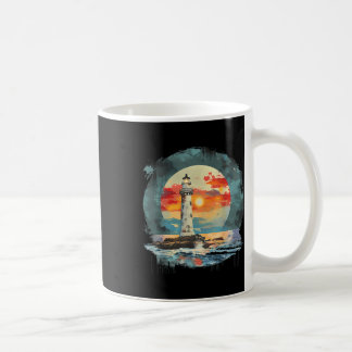 Taza De Café Casa junto al mar con faro y veleros