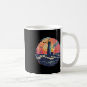 Taza De Café Casa junto al mar con faro y veleros