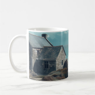 Taza De Café Casa medieval en un acantilado