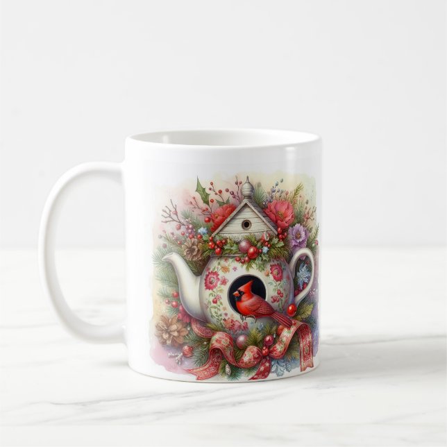 Taza De Café Casa para pájaros Tetera Cardinal 2 (Izquierda)