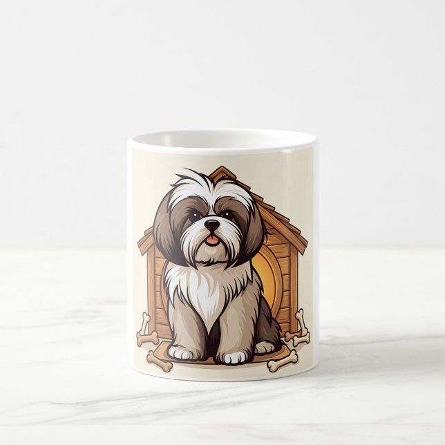 Taza De Café Casa para perro Shih Tzu  ("Coffee with a side of cuteness")