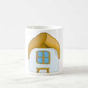 Taza De Café Casa Pequeña de Choza Dibujada a Mano