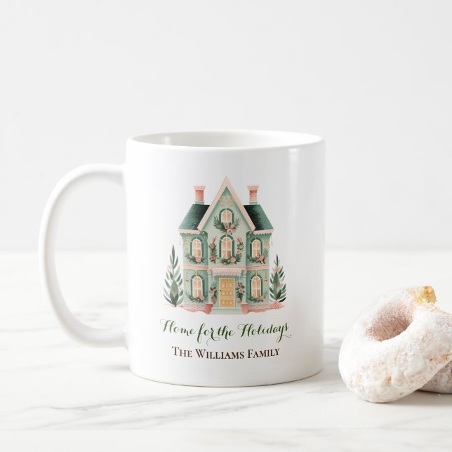Taza De Café Casa personalizado para la fiesta de fiestas (Con donut)