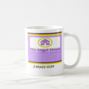Taza De Café Casa que hace frente, logotipo del ángel de la