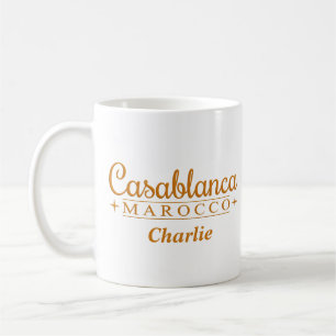 Taza De Café Casablanca nombre personalizado mugs
